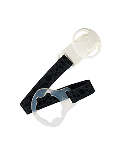 Twistshake 78103, Catena Portaciuccio In Tessuto E Silicone, Nero