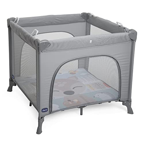 Chicco Open Box Lettino Neonati Da Viaggio Per Bebè E Bambini Dalla Nascita Fino A 15 Kg, Pieghevole E Compatto, Culla Da Campeggio Con Tappeto Gioco,