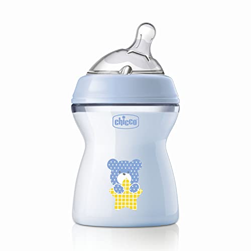 Chicco Natural Feeling Biberon Anticolica 2 Mesi + Da 250 Ml, Biberon Con Tettarella In Silicone Morbida E Flessibile, Adatto Per Allattamento Misto,