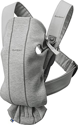 Babybjörn Marsupio Mini Jersey 3D, Grigio Chiaro