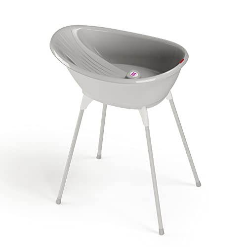 Okbaby Kit Vaschetta Bella E Cavalletto Di Supporto - Per Il Bagnetto Del Neonato 0-12 Mesi - Vaschetta Grigia