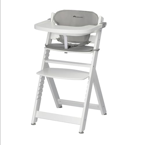 Bebeconfort Timba + Cuscino, Seggiolone Pappa In Legno, 6 Mesi-10 Anni, 30 Kg, Con Vassoio, Seduta/Poggiapiedi Regolabili, Compatibile Con Sdraietta T
