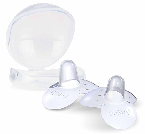 Nuby - 2 Copri-Capezzoli - Copri-Capezzoli Per L'Allattamento In Silicone Con Scatola - Trasparente