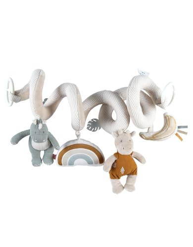 Noukie'S - Spirale Di Attività Bambino Tiga, Stegi & Ops Sveglio In Veloudoux-Installare Sul Letto, Parco Gioco, Sedile Scafo 0+, Passeggino, Multico