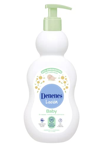 Denenes Baby - Loción Corporal Eco-Enriquecido Con Caléndula Ecológica, Hidrata Y Protege La Piel, Para Bebés A Partir De 0 Meses, Apta Para Pieles Se