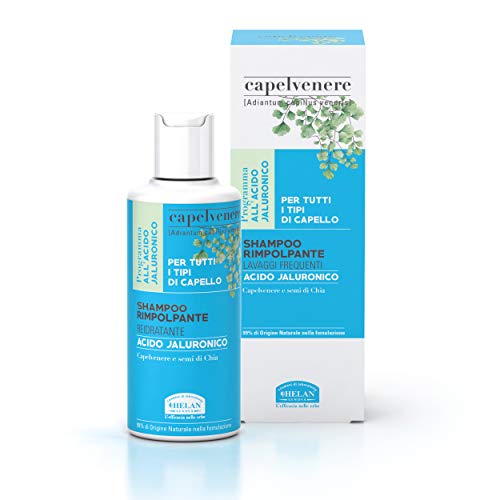 Helan, Capelvenere 2, Shampoo Delicato, Bio Shampoo Rimpolpante, Leggero E Naturale Con Acido Ialuronico - Shampo Rinvigorente Per Lavaggi Frequenti C