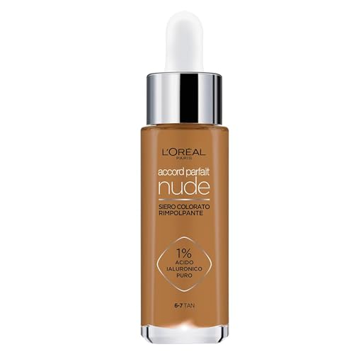 L’Oréal Paris Siero Colorato Accord Parfait, Per Pelle Rimpolpata E Idratata, Finish Naturale, Texture Leggera, Tonalità: 6-7 Tan, 30 Ml