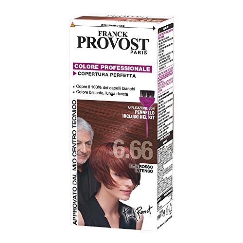 Franck Provost Colorazione Permanente Capelli, Tinta Copertura Ottima, Colore Professionale, 6.66 Rosso Intenso