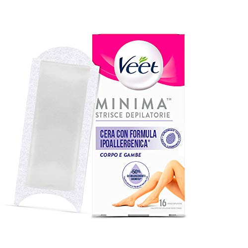 Veet Strisce Depilatorie Corpo E Gambe, Ipoallergeniche, 8X2 Pezzi