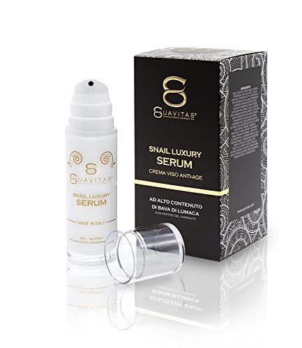 Suavitas | Il Miglior Siero Alla Bava Di Lumaca Pura 100% Made In Italy. Siero Viso Con Acido Ialuronico Antirughe, Rimpolpante E Idratante Con Siero 