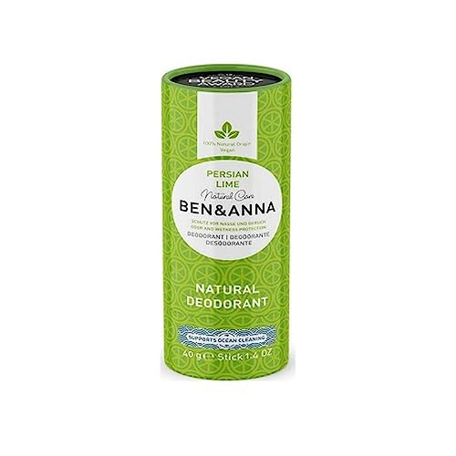 Ben&Anna Deodorante Vegano Papertube Persian Lime | Deodorante Cosmetico Naturale Certificato, Senza Plastica, 40 G