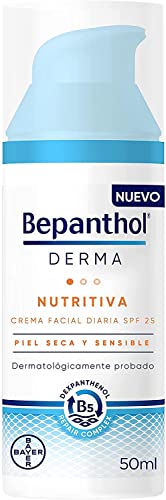 Bepanthol Derma Nutriente Crema Viso Idratante Da Giorno Con Spf25, Pelle Secca E Sensibile, 50 Millilitri