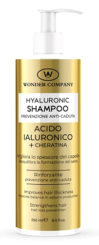 Hyaluronic Hair Shampoo Capelli Anticaduta Con Acido Ialuronico A 4 Pesi Molecolari E Cheratina, 250 Ml - Wonder Company