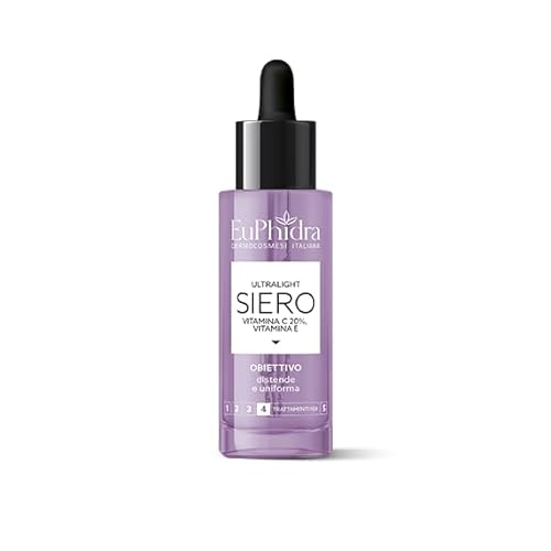 Euphidra Siero Ultra Light Con Vitamina C 20%- Vitamina E Distente E Uniforma La Pelle
