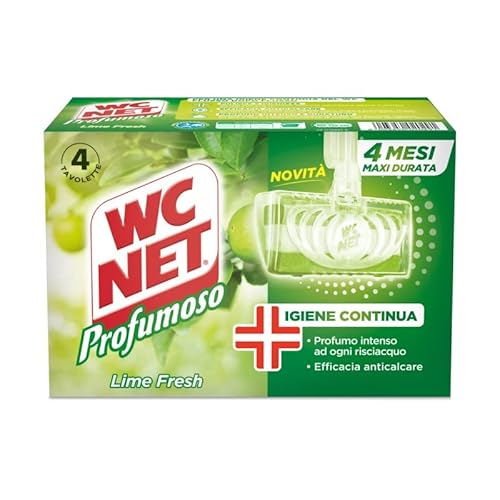 Wc Net Profumoso Tavoletta Lime Fresh, 1 Confezione Con 4 Tavolette
