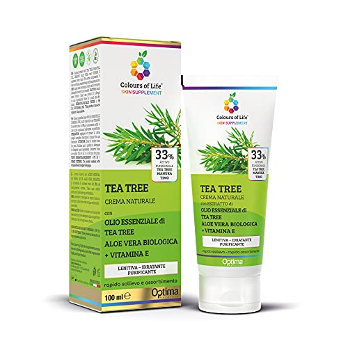 Colours Of Life Skin Supplement Tea Tree - Crema Naturale Ad Azione Purificante - Con Aloe Vera Biologica E Vitamina E - Utile Per Punture D'Insetto,