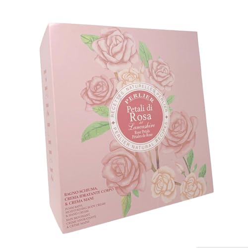 Perlier Petali Di Rosa - Cofanetto Bagno Schiuma + Crema Corpo + Crema Mani
