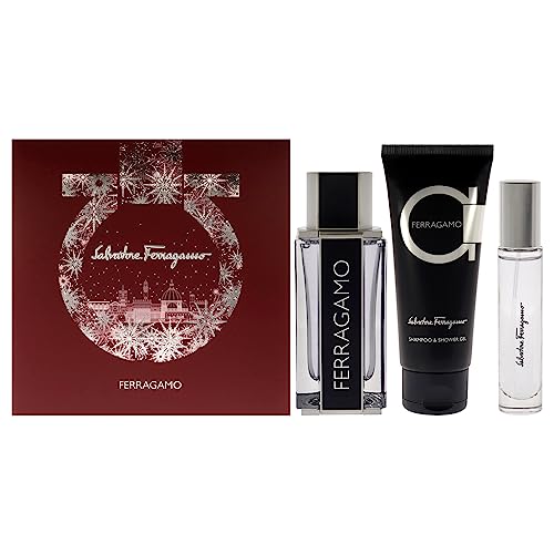 Salvatore Ferragamo Confezione Regalo Uomo Profumo Ferragamo Eau De Toilette 100 Ml + Shampoo E Bagnoschiuma Ferramo 100 Ml + Profumo Da Viaggio Ferra