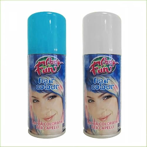 Virsus Kit 2 Bombolette Spray Per Capelli Scudetto Napoli, 1 Azzurra E 1 Bianca, Bomboletta Da 100 Ml, Colore Temporaneo, Colora I Tuoi Capelli, Lacca