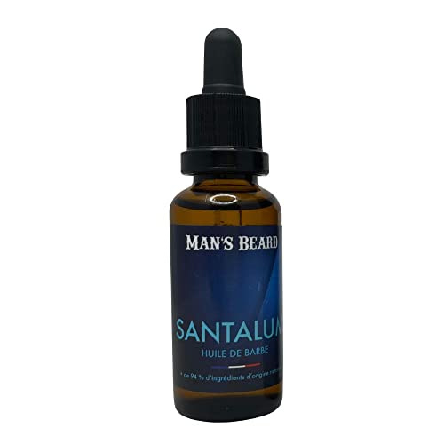 Man'S Beard - Olio Da Barba Profumato Santalum 30 Ml – Fragranza Legno Di Sandalo - Cura E Cura Idratante Naturale Per La Barba - Ingredienti Di Origi