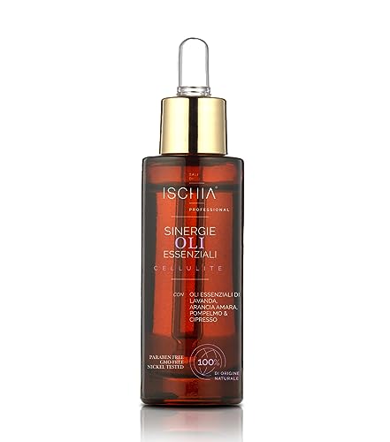 Sali Di Ischia Professional - Sinergie Oli Essenziali Cellulite 30 Ml - Drenante, Tonificante - Miscela Di Oli Di Mandorle, Lavanda, Arancia, Pompelmo