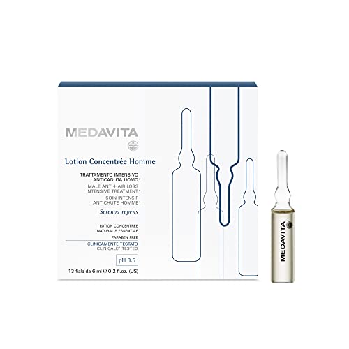 Medavita, Lotion Concentrée Homme, Trattamento Intensivo Anticaduta Uomo, Ph 5.5, 13 Fl X 6 Ml