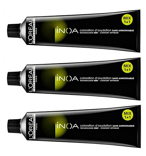 Loreal, Confezione Da 3 Pezzi Loreal Inoa 4,8 Marrone Medio Moka 3 X 60 Ml Colore Per Capelli Senza Ammoniaca