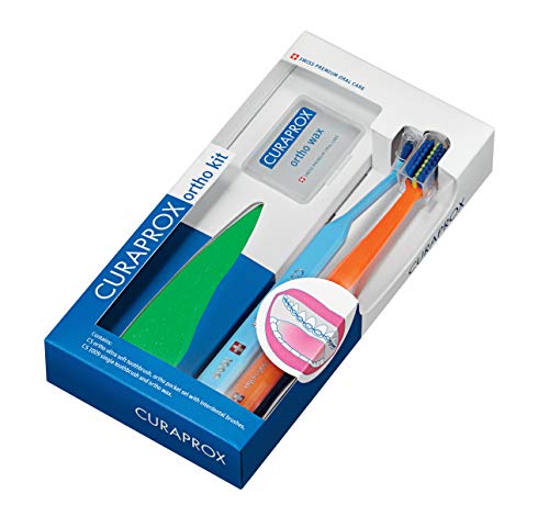 Curaprox Ortho-Pflege-Kit, Das Ortho-Pflegeset Mit System, Zahnbürste, Single Zahnbürste Und Interdentalbürsten, Ortho Wax
