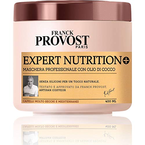 Franck Provost Maschera Professionale Expert Nutrition +, Maschera Con Olio Di Cocco Per Capelli Nutriti E Disciplinati, 400 Ml, Confezione Da 1