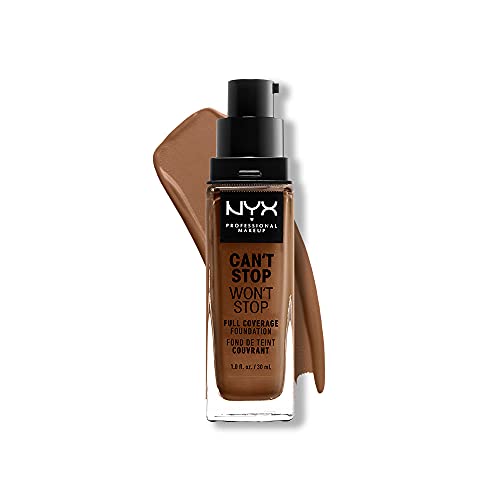 Nyx Professional Makeup Fondotinta, Can'T Stop Won'T Stop Full Coverage Foundation, Lunga Tenuta, Waterproof, Finish Matte, Tonalità: Cappuccino