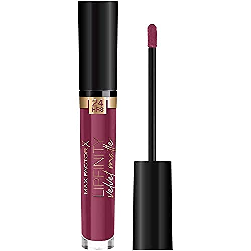 Max Factor - Rossetto Matte Liquido Lipfinity Velvet - Idratante, Waterproof E No Transfer - 50 Satin Berry - 4 Ml