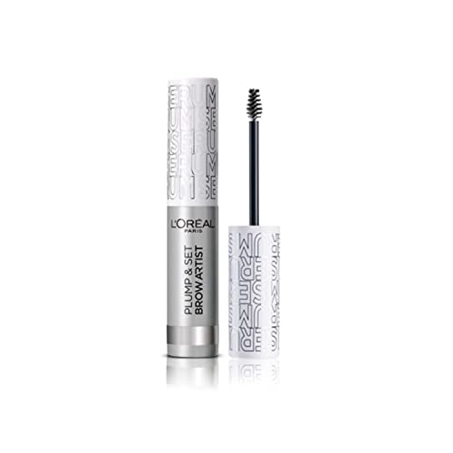 L'Oréal Paris Plump & Set By Brow Artist Mascara Sopracciglia, Formula Waterproof No Transfer, Sopracciglia Definite, Smudge-Proof, 000 Transparent