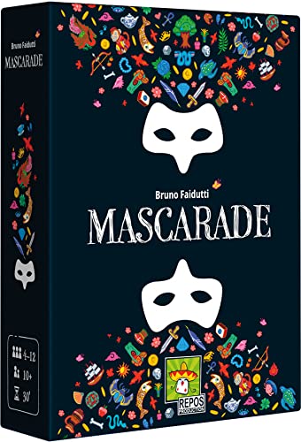 Repos Production|Mascarade : Nuova Version| Gioco Di Carte | Età: 10+| 4-12 Giocatori | Tempo Di Partita: 30 Min