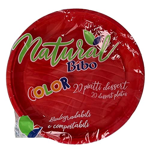 Natural Bibo - Piatti Piani Comp. 21,5Cm Rossi - 20 Pz