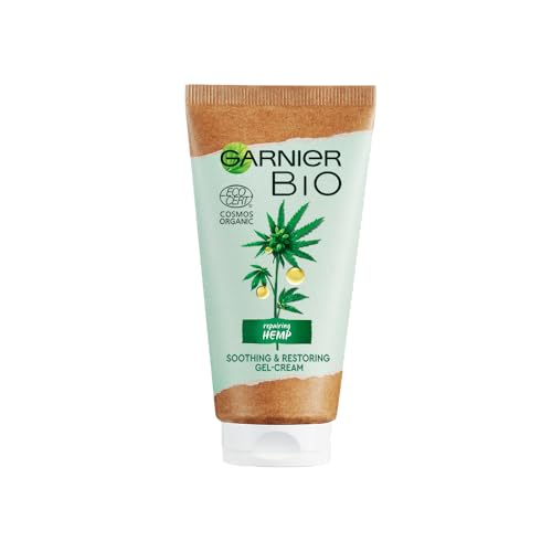 Garnier Bio Soothing Hemp Gel-Crema Lenitiva E Rigenerante Crema Viso Idratante Lenitiva E Riparatrice Dei Segni Dello Stress, 50 Ml