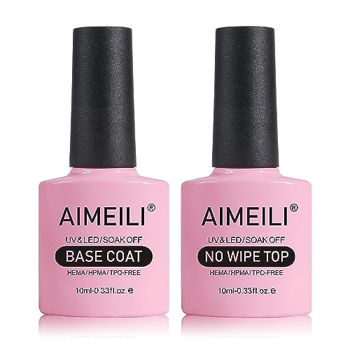 Aimeili Base E Top Coat Semipermanente Smalto Per Unghie In Gel Uv Led Soak Off Kit Per Manicure 10Ml
