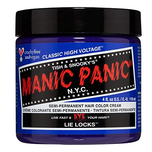 Manic Panic Lie Locks Classic Creme, Vegan, Cruelty Free, Blue Semi Permanent Hair Dye 118Ml