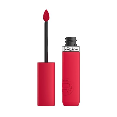 L'Oréal Paris Rossetto Liquido, Colore Intenso, Formula Matte A Lunga Durata, Con Acido Ialuronico, Resistente Alle Sbavature, No Transfer, Tonalità: