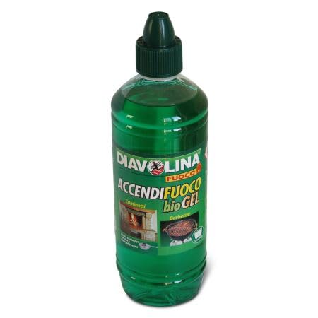Diavolina Accendifuoco Liquido Biogel Ml 750 Per Caminetti E Barbecue