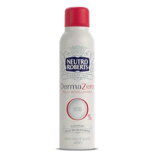Neutro Roberts, Deodorante Spray Dermazero, Ipoallergenico, Nichel Tested, Zero Sali Di Alluminio, Zero Alcol, Con Puro Olio Di Glicerina, Dermatologi