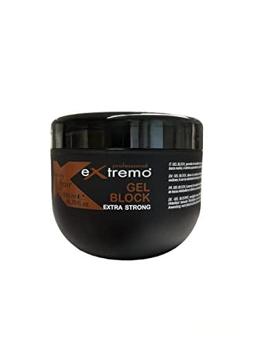 Intercosmetics Extremo - Gel Block Per Capelli Extra Strong, Azione Modellante, Effetto Capello Lucido, 500 Ml