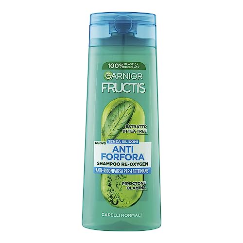 Garnier Fructis Shampoo Antiforfora, Per Capelli Normali, Azione Idratate E Purificante, Con Estratto Di Tea Tree, Reoxygen, 250 Ml