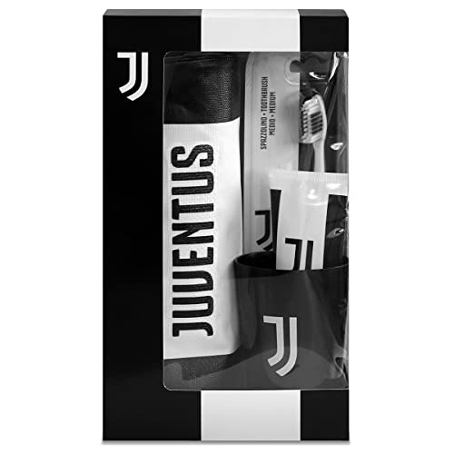 Naturaverde | Kids - Football Team - Juventus Oral Care Kit, Spazzolino Da Denti Manuale Con Setole Medie, Dentifricio Alla Menta Da 75Ml, Bicchierino