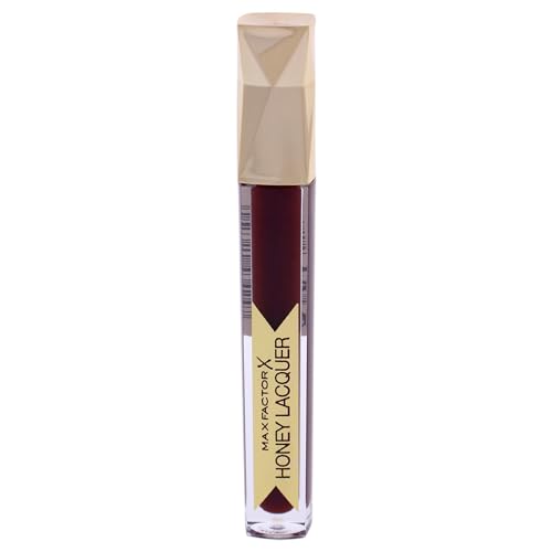 Max Factor Rossetto Liquido Honey Laquer, Finish Brillante, Formula Idratante, 40 Regal Burgundy