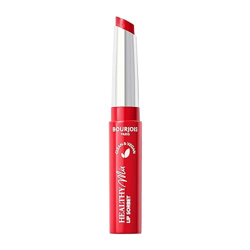 Bourjois Healthy Mix Clean Lip Sorbet - Red-Freshing 02, Balsamo Labbra Idratante, Trucco Vegano, 1,7 G