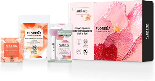 Florena Fermented Skincare Kit Prodotti Viso Composto Da Crema Viso (50 Ml), Balsamo Labbra E Maschera Viso (8 Ml), A Base D'Ingredienti Fermentati Ve