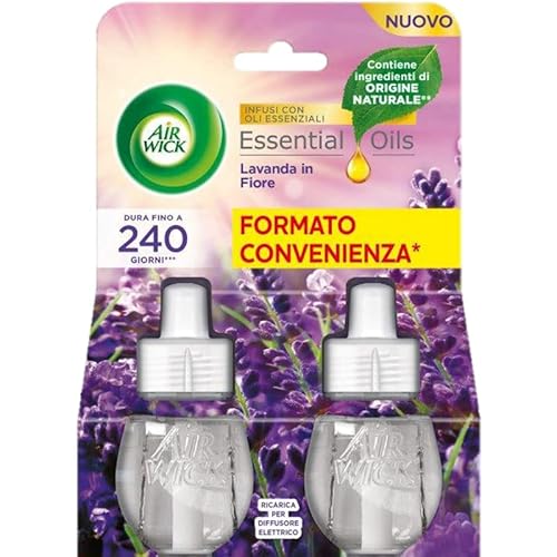 Airwick Essential Oils Lavanda In Fiore, Confezione Da 2 Ricariche 19 Ml X2, 38 Ml