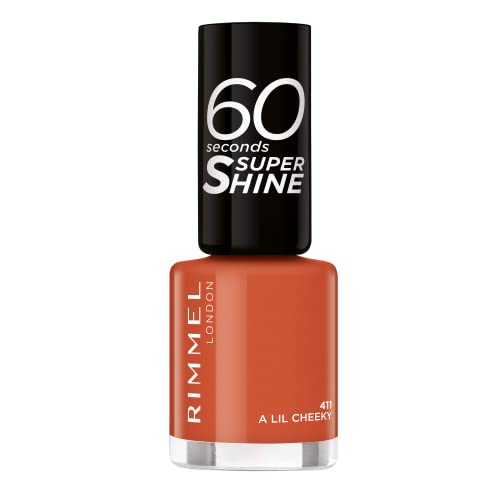 Rimmel London 60 Seconds Super Shine Smalto Unghie 411 A Lil Cheeky Arancione Scuro