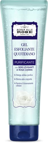 Acqua Alle Rose Gel Esfoliante Quotidiano Purificante, Scrub Viso Delicato Con Ingredienti Naturali, Deterge, Esfolia E Purifica, Per Una Pelle Liscia
