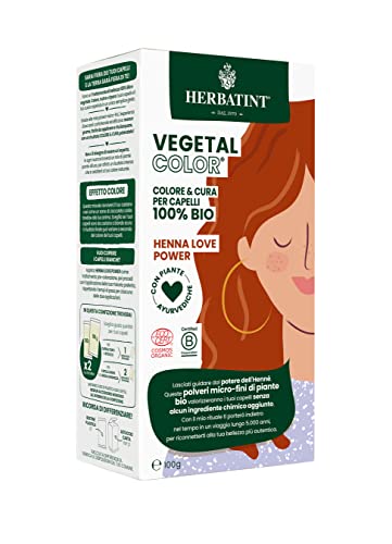 Herbatint Vegetal Color – Colorazione Vegetale 100% Naturale E Bio Henna Love Power – Henné Puro 100 Gr